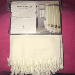 Linen shower curtain